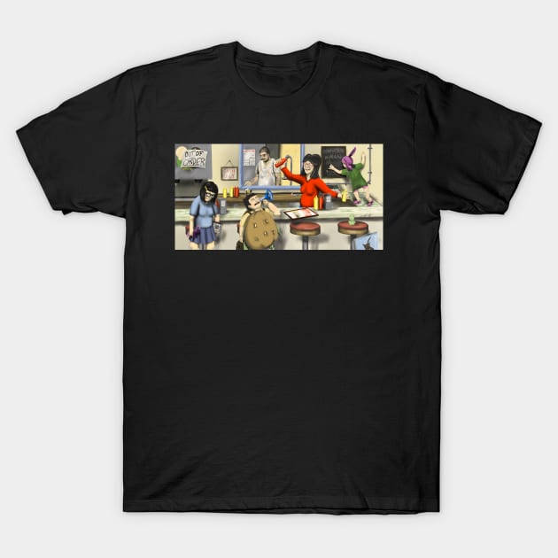 Cartoon Burger Family IRL T-Shirt by JoshErichDigitalInk